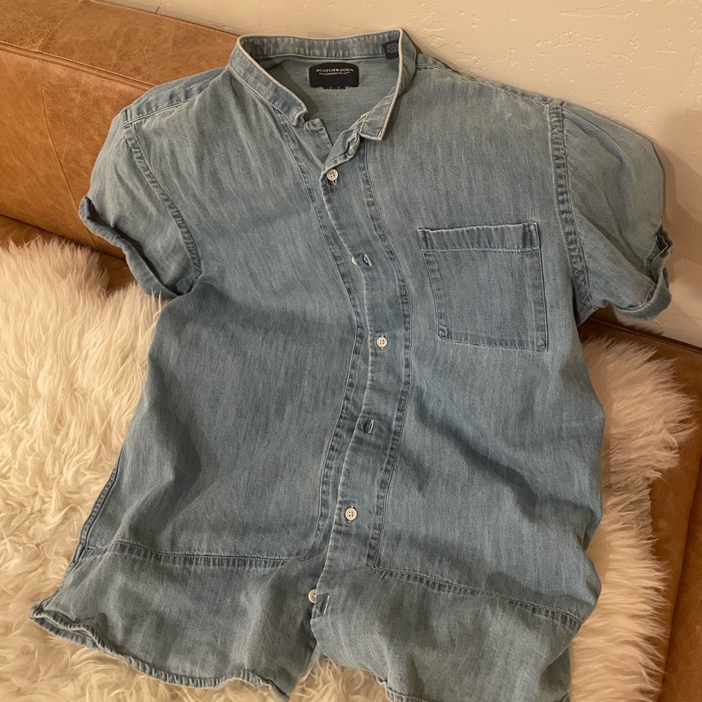 Scotch & Soda denim shirt-sleeve shirt